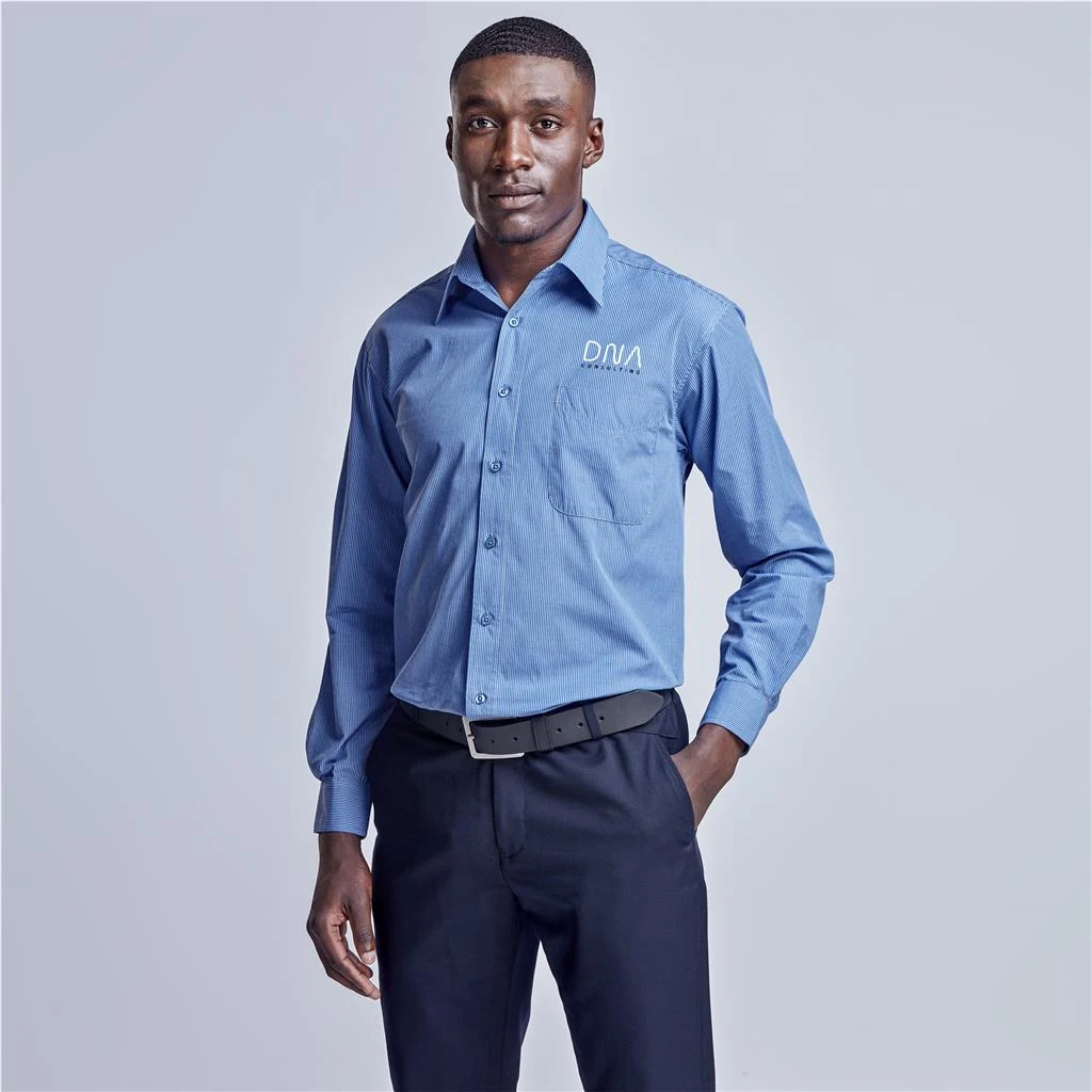 Mens Long Sleeve Micro Check Shirt | Biz-3630