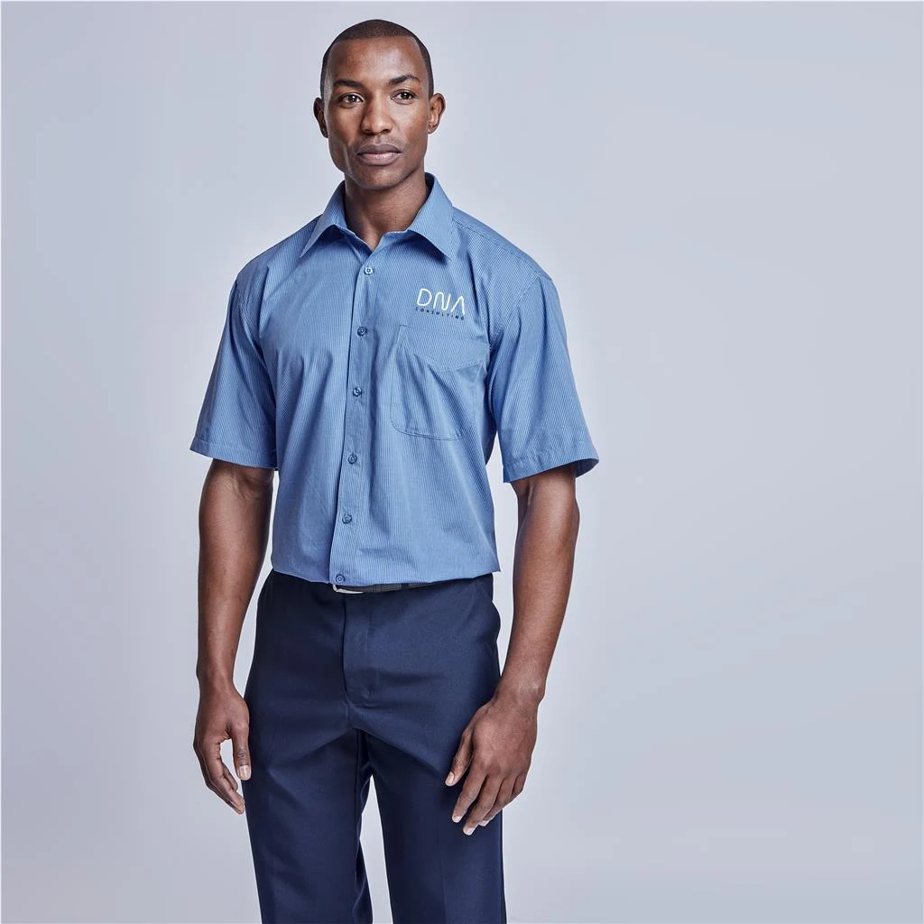 Mens Short Sleeve Micro Check Shirt | Biz-3631